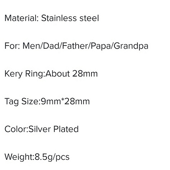 NWOT Stainless Steel "Dad" silver plated tool charm keyring. - Picture 5 of 5